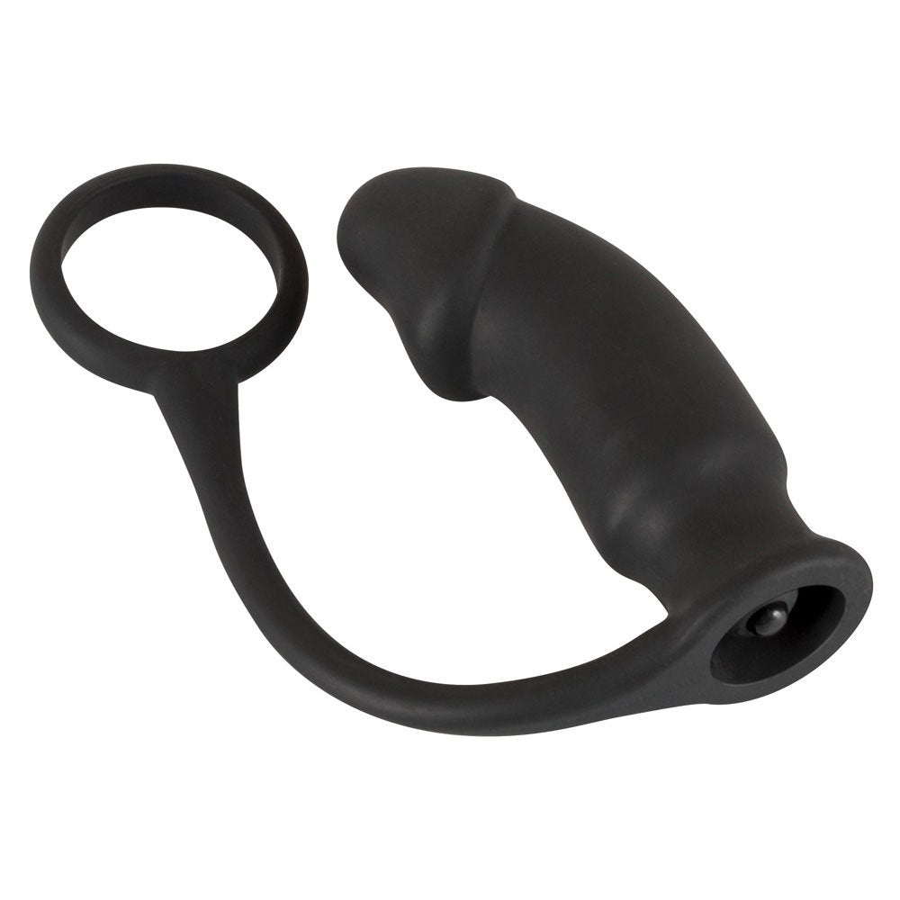 Cockring e plug anale 13 x 4,2 cm Nero