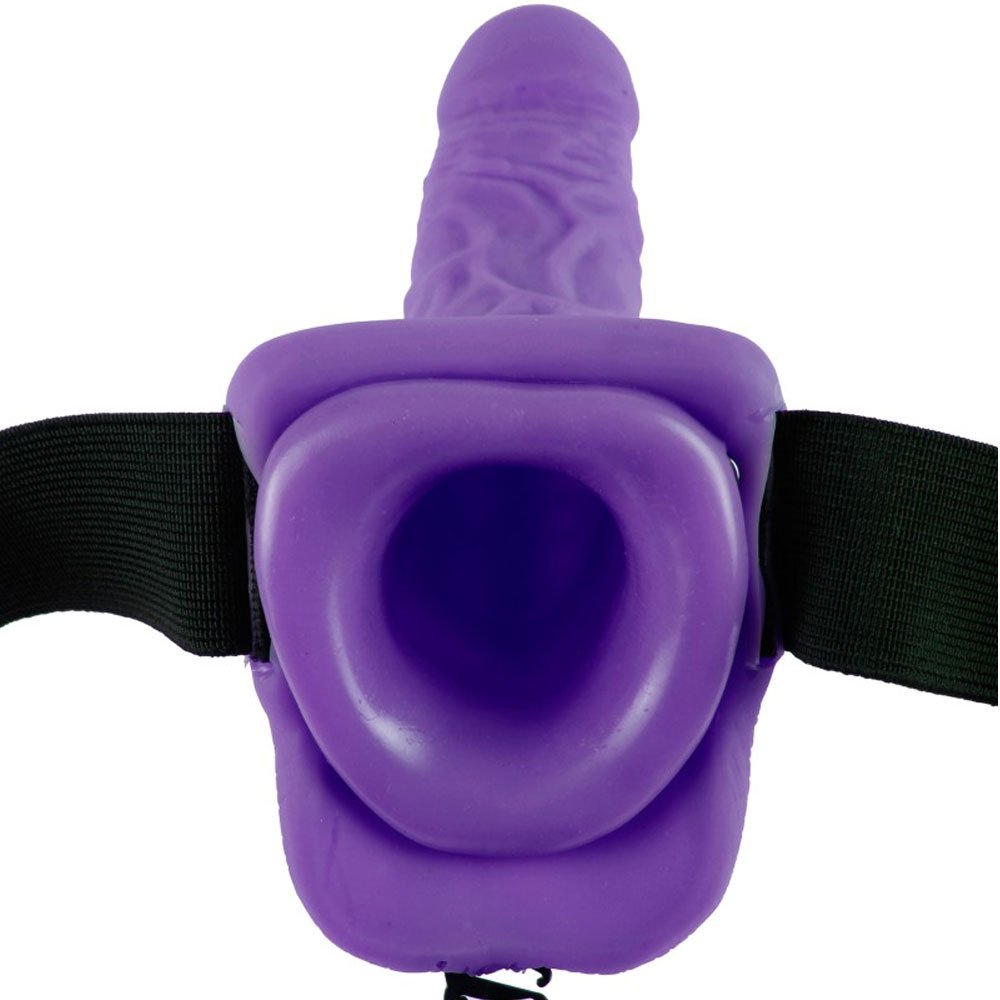 Pipedream Fetish Fantasy Series - 7' Vibrating Hollow Strap-On with Balls Purple