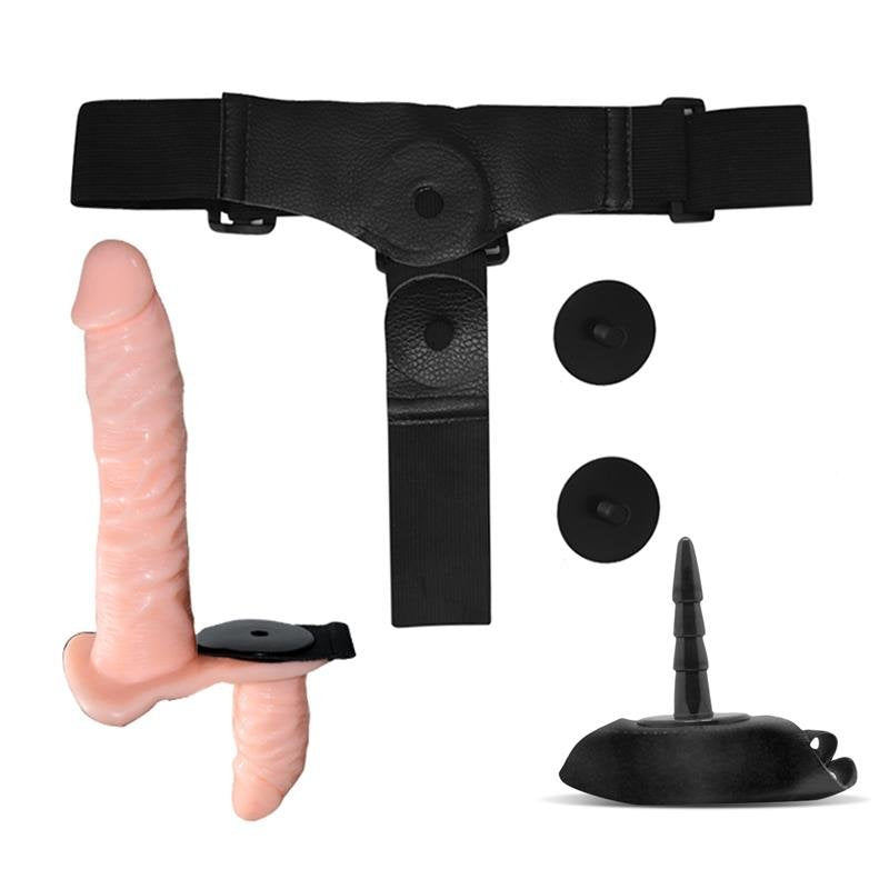 COLLEZIONE HARNESS LATETOBED Batek Imbracatura a doppio strap-on staccabile fino a G con telecomando a vibrazione