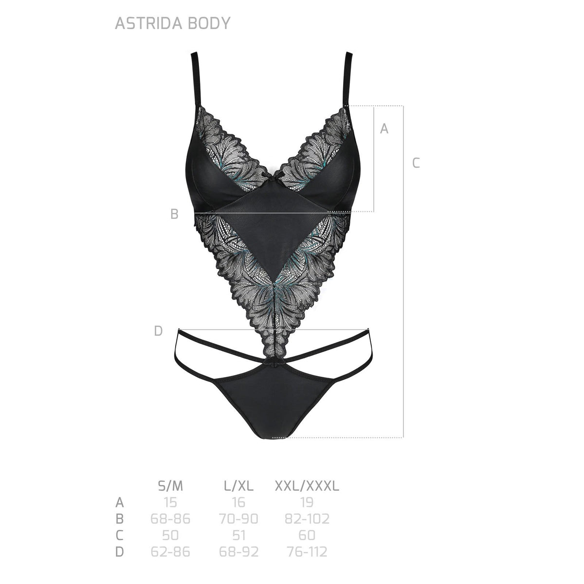 Body ASTRIDA Nero - Taglia XXL/3XL