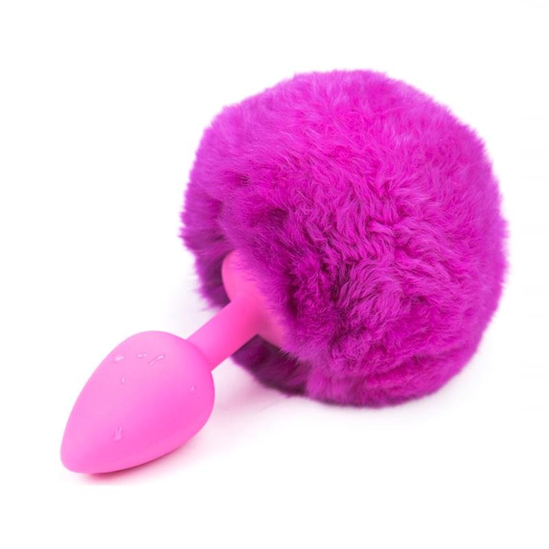 Plug anale AFTERDARK con pompon viola taglia S