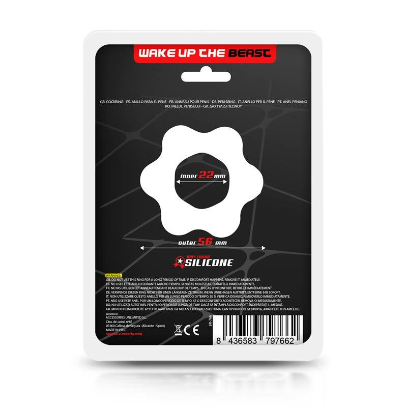 BEAST RINGS Anello per il pene in silicone liquido 2,2 cm Nero