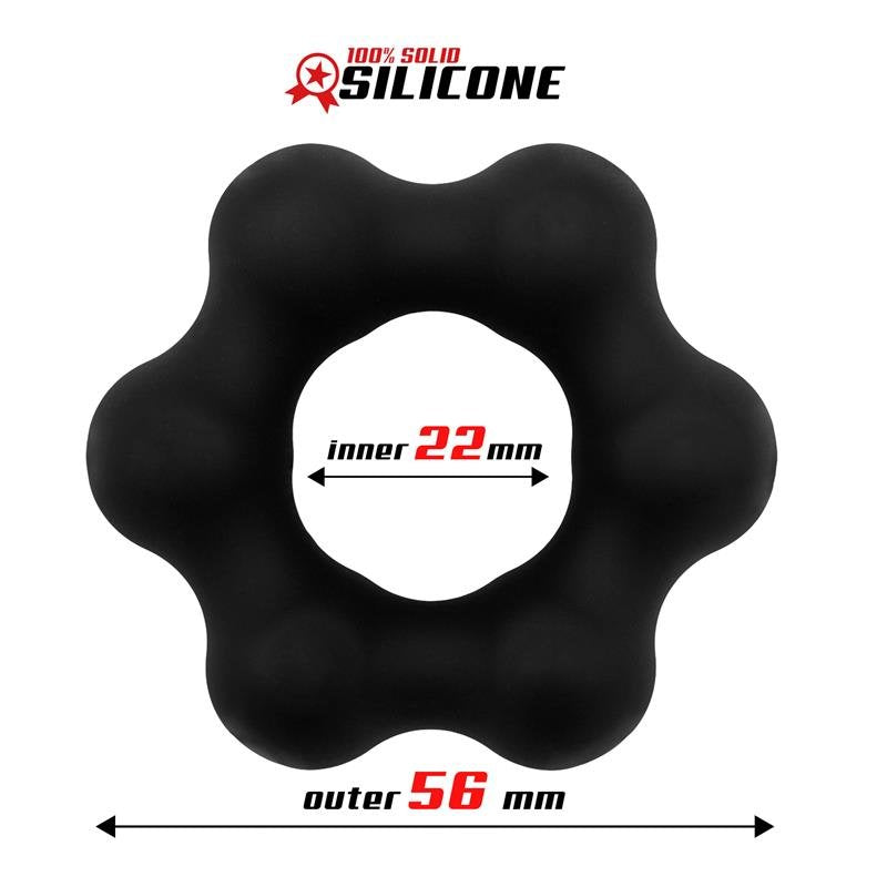BEAST RINGS Anello per il pene in silicone liquido 2,2 cm Nero