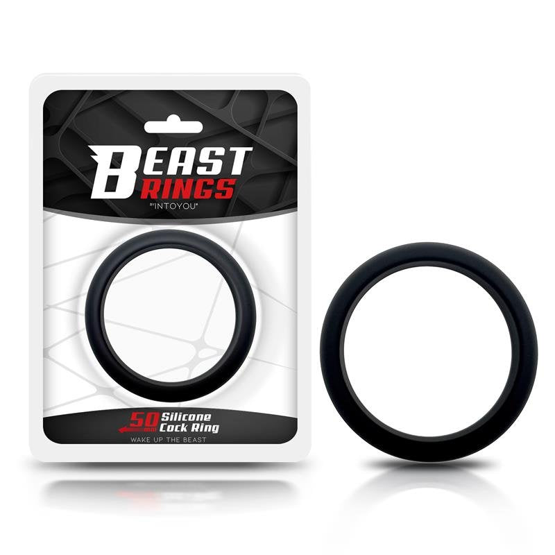 BEAST RINGS Anello per il pene in silicone solido 5 cm Nero