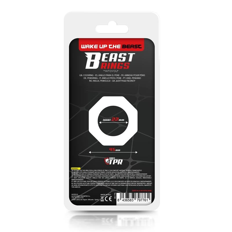 BEAST RINGS Anello per il pene super flessibile Poligono 2,2 cm Trasparente