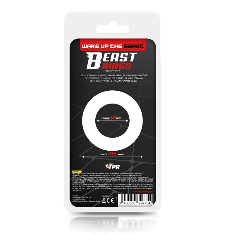BEAST RINGS Anello per il pene super flessibile a righe 1,9 cm trasparente