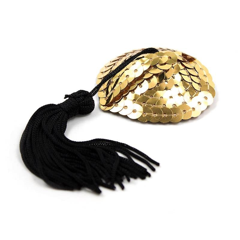 Copricapezzolo a forma di cuore con paillettes dorate LATETOBED BDSM LINE
