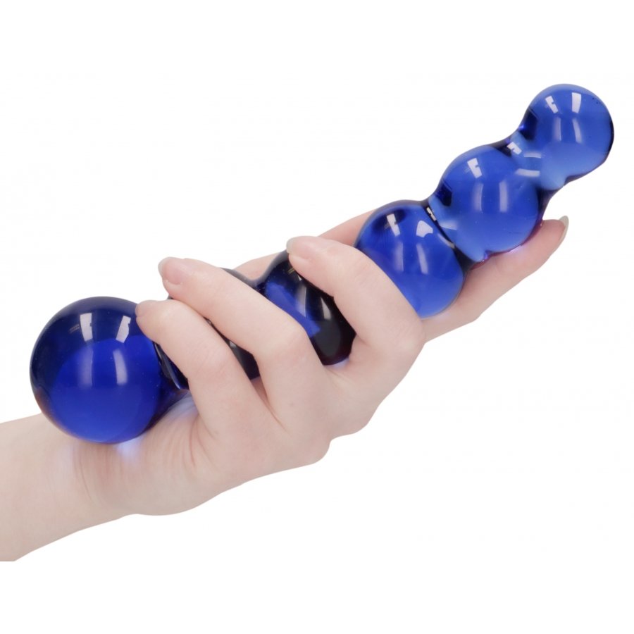Dildo di vetro blu Planets 18 x 4,3 cm