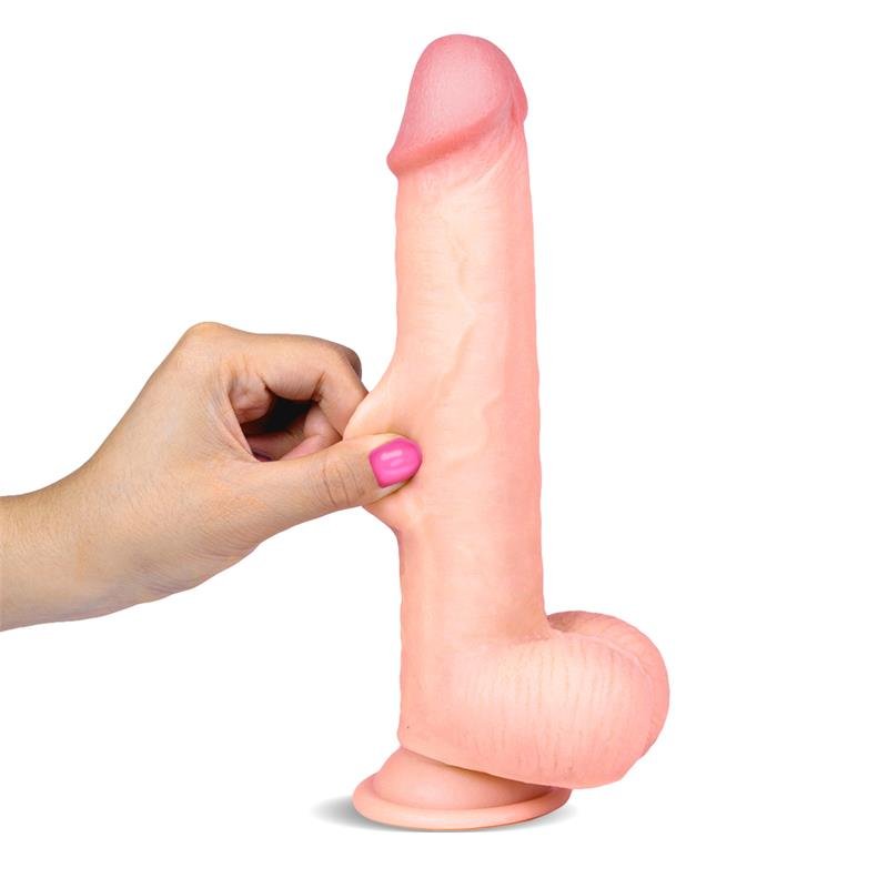 LIKETRUE Slidy Dildo realistico a doppio strato retrattile e regolabile da 9"