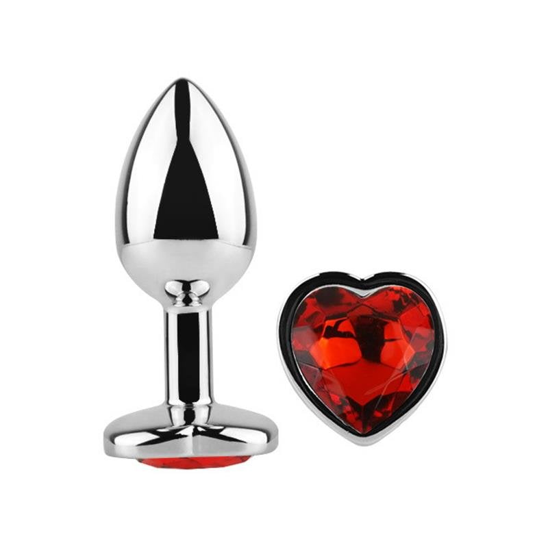 AFTERDARK Plug anale a forma di cuore rosso scarlatto taglia L