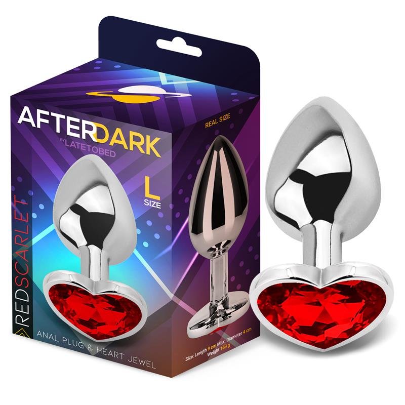 AFTERDARK Plug anale a forma di cuore rosso scarlatto taglia L