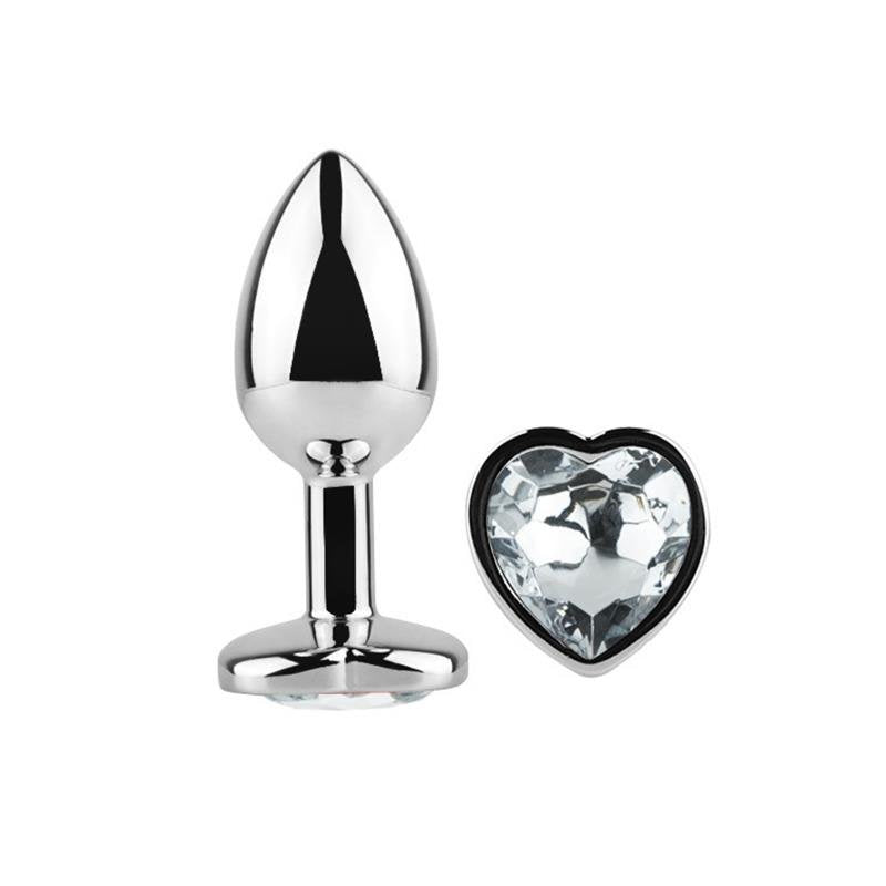 AFTERDARK Plug anale a forma di cuore bianco taglia M