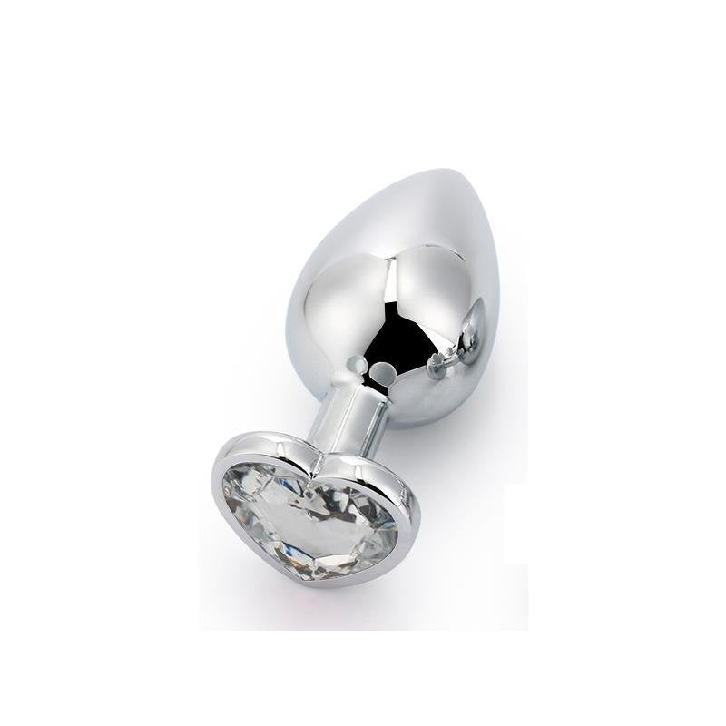 AFTERDARK Plug anale a forma di cuore bianco taglia M