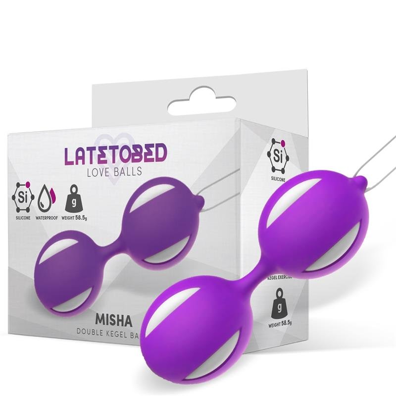 LATETOBED Misha Doppie Palline di Kegel in Silicone Viola