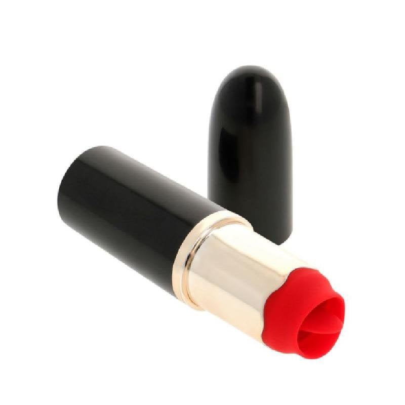 Vibratore a rossetto A-GUSTO con stimolazione della lingua USB Nero