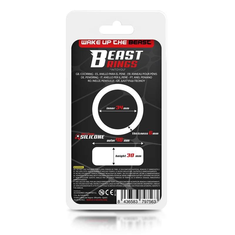 Anello per il pene in silicone liquido BEAST RINGS 3,4 cm
