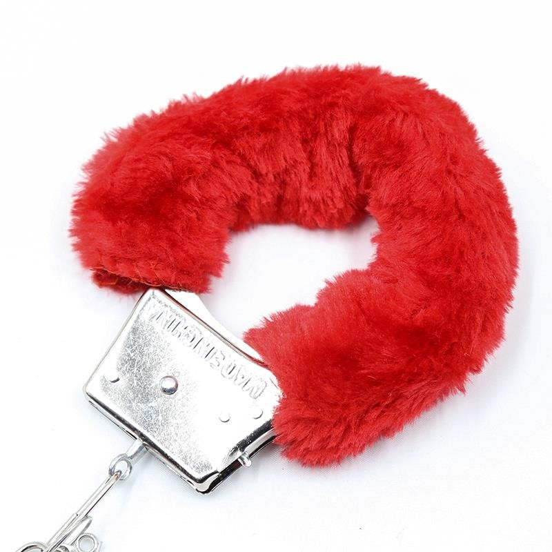 Manette in metallo pelose rosse INTOYOU BDSM LINE