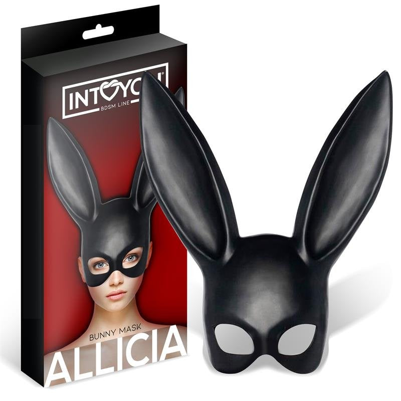 Maschera da coniglio Allicia nera della linea BDSM INTOYOU