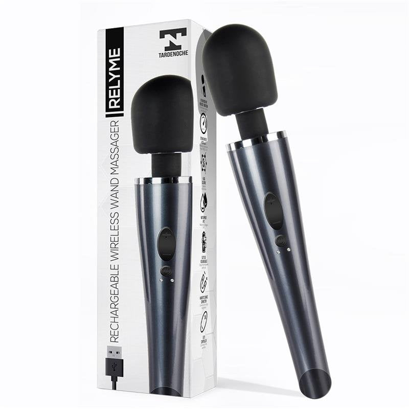 TARDENOCHE Massaggiatore a bacchetta Relyme USB Silicone Nero