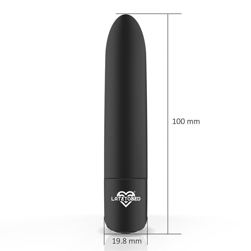 LATETOBED Shoty Vibrating Bullet USB 10 velocità Motore potente Nero