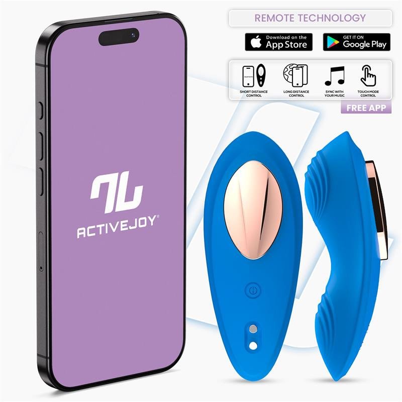 Vibratore a mutandine in silicone INTOYOU APP SERIES con app blu