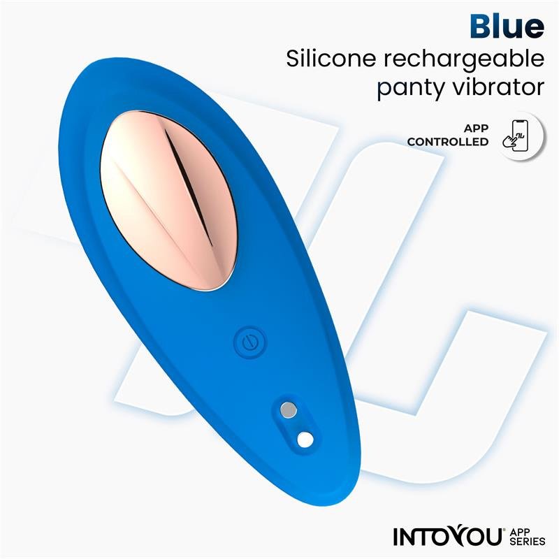 Vibratore a mutandine in silicone INTOYOU APP SERIES con app blu