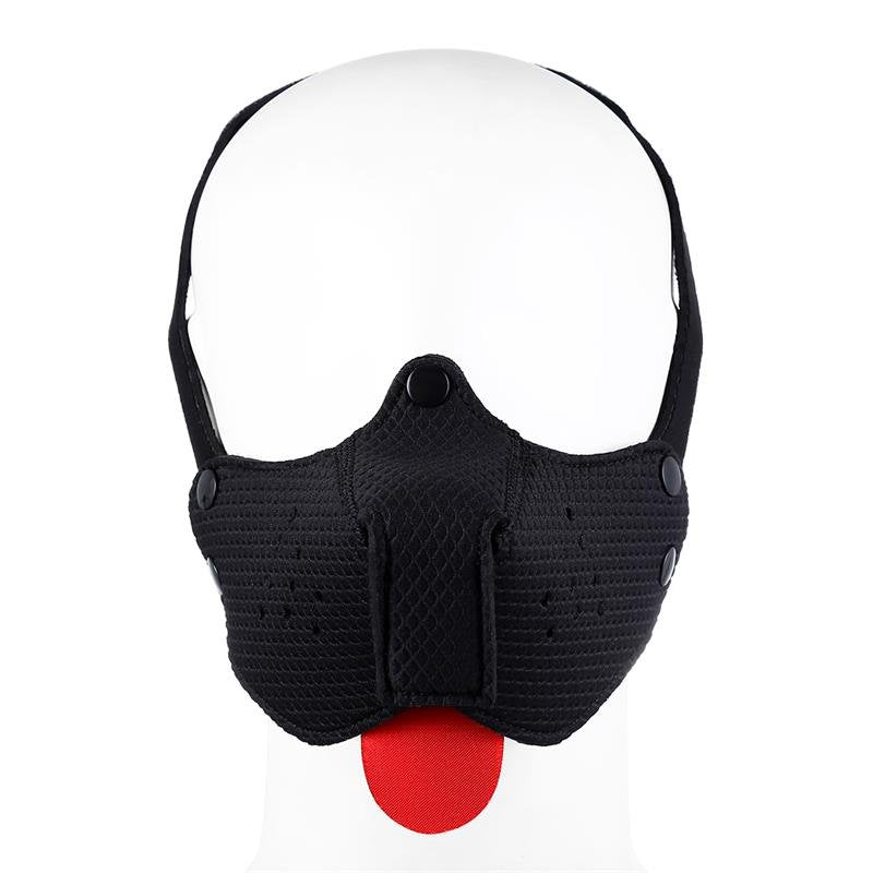 Maschera facciale per cuccioli in neoprene A-GUSTO regolabile e smontabile, nera