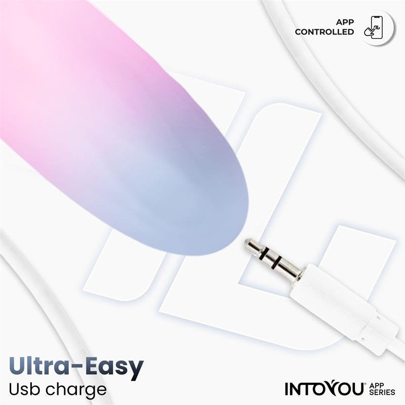 INTOYOU APP SERIES Uovo Vibrante con APP in Silicone a Doppio Strato Blu/Rosa