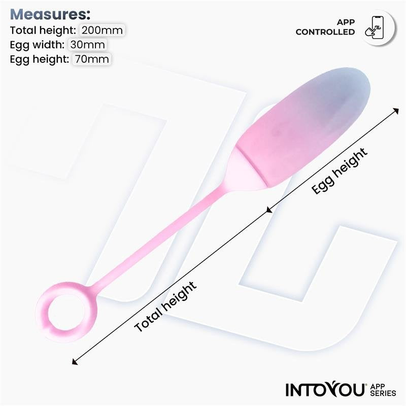 INTOYOU APP SERIES Uovo Vibrante con APP in Silicone a Doppio Strato Blu/Rosa
