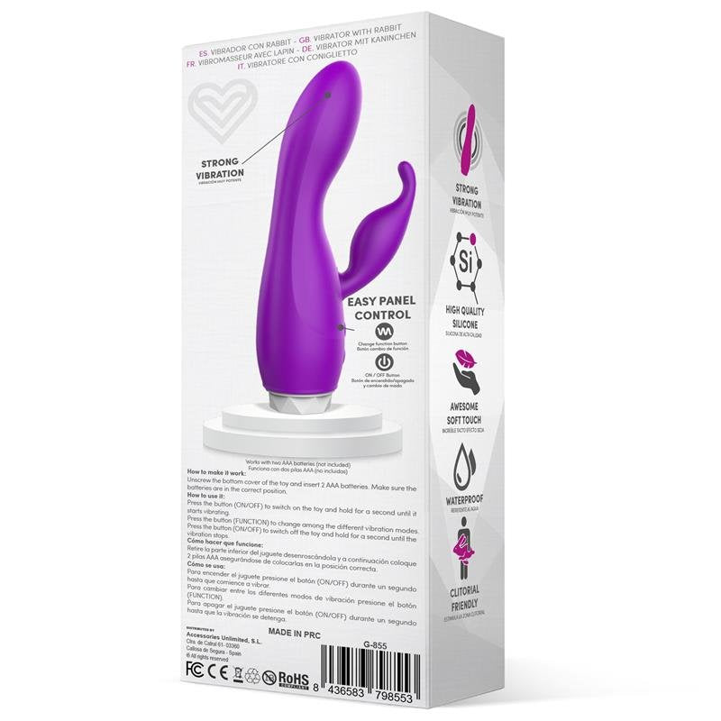 Vibratore in silicone viola Couby Rabbit di LATETOBED