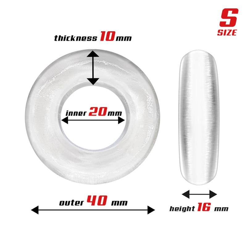 BEAST RINGS Set di 3 anelli per il pene flessibili trasparenti