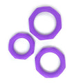A-GUSTO Set di 3 anelli per il pene in silicone viola