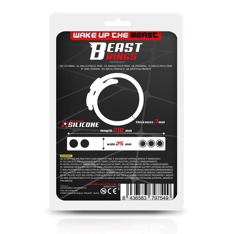 BEAST RINGS Anello per pene regolabile in silicone solido da 15 a 21 cm