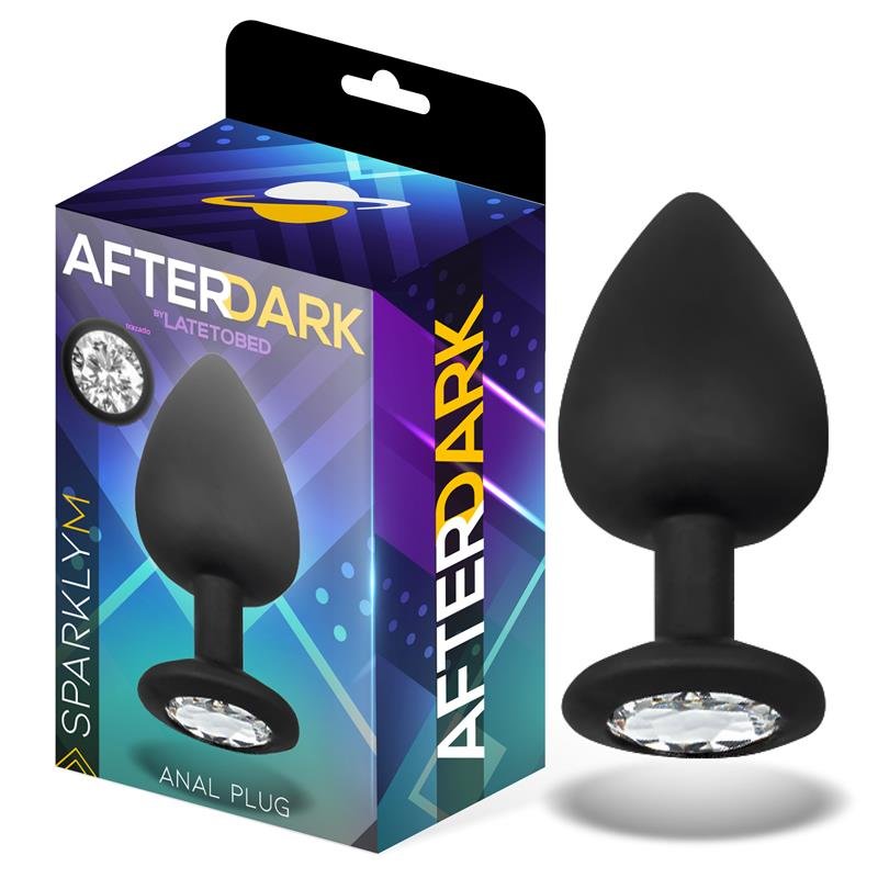 AFTERDARK Plug anale scintillante in silicone taglia M 8 cm x 3,5 cm