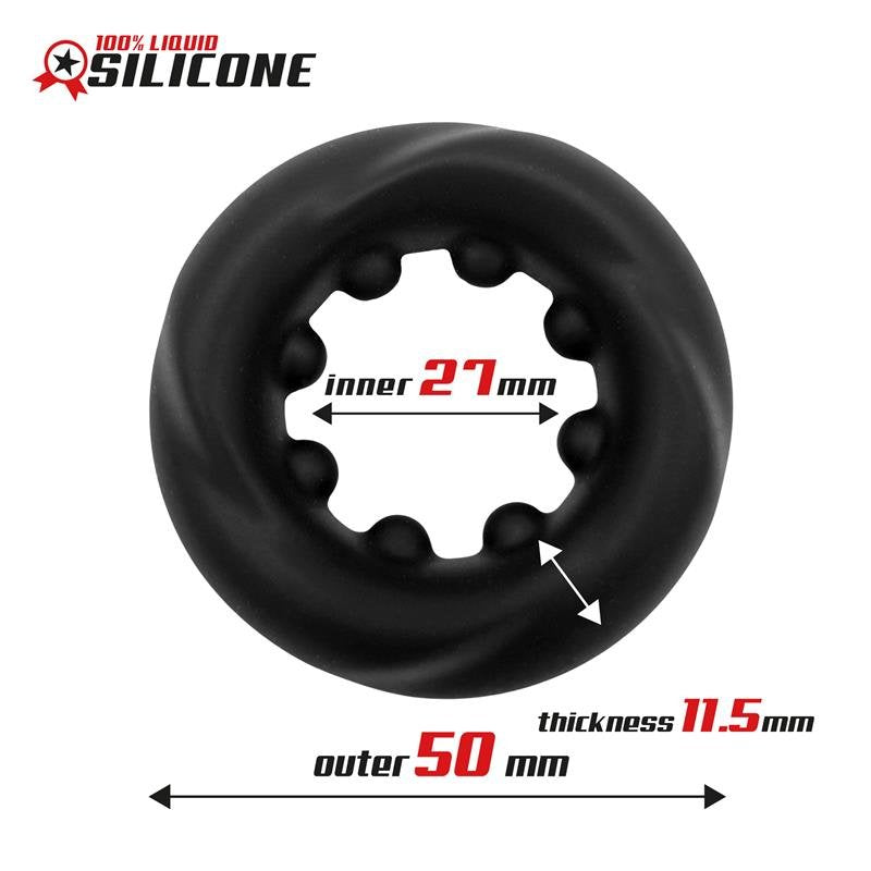 BEAST RINGS Anello per il pene in silicone liquido intrecciato 2,7 cm