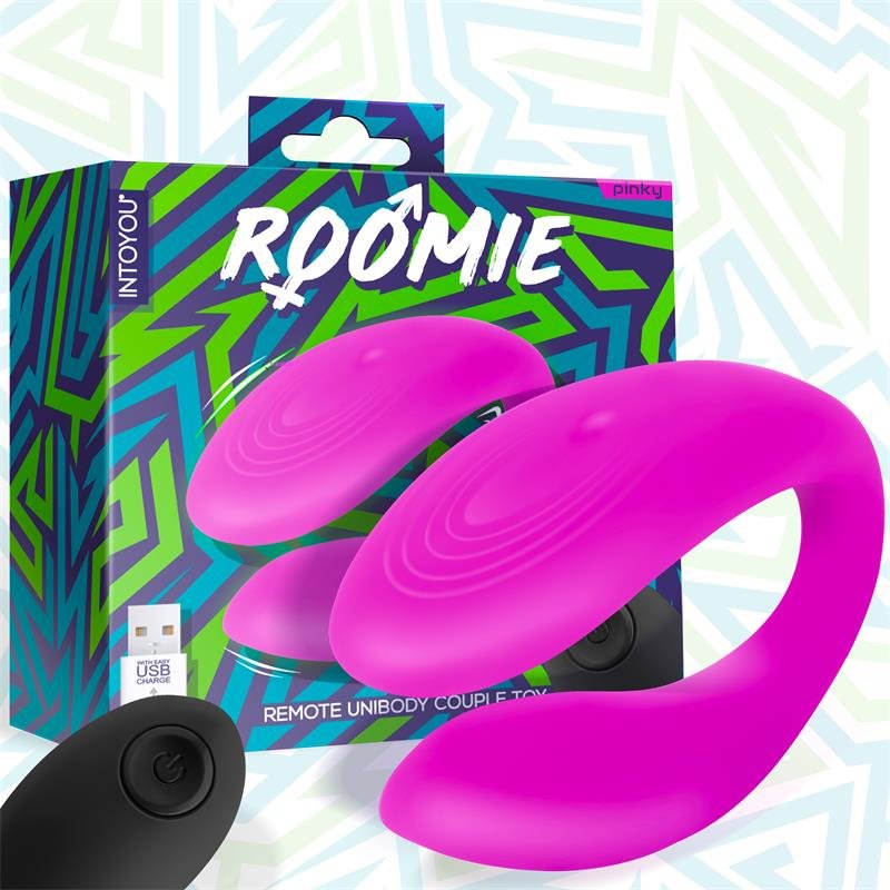 Vibratore per coppie INTOYOU Roomie in silicone liquido, telecomando unibody USB